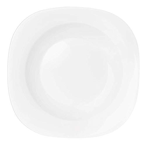 Conjunto 6 Pratos Fundos Opaline Plaza Branco em Vidro - Duralex - 21x4 cm