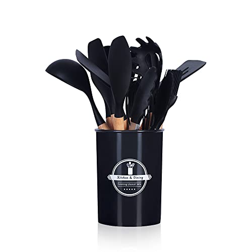 Jogo Utensílios de Cozinha Silicone Cabo de Madeira MM H..