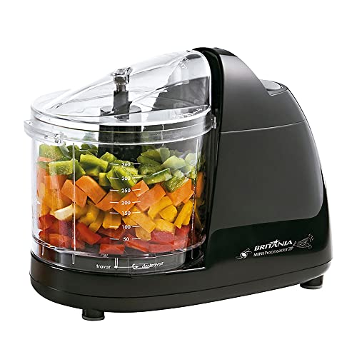 Mini processador, 2p, 160W, Preto, 220v, Britânia
