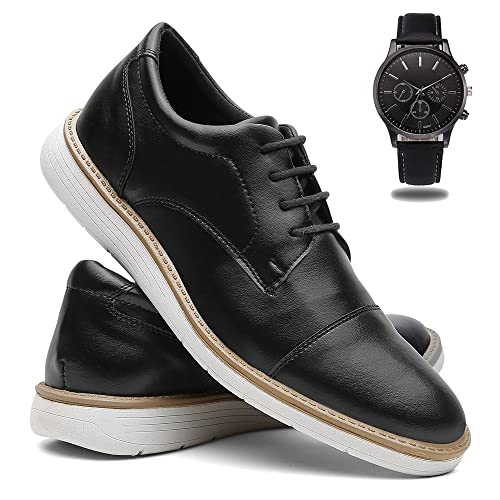 Sapato Social Masculino Casual Oxford Estilo + Relógio