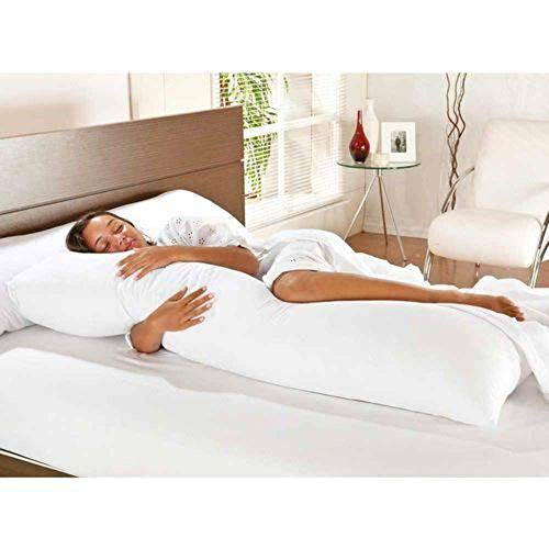Travesseiro De Corpo Com Fronha Mega 100% Algodão Branco..