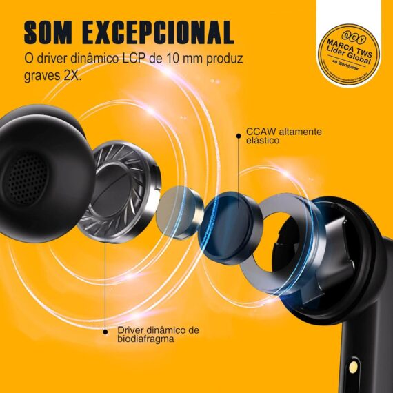 Qcy T13 ANC Fone De Ouvido Sem Fio, Fone Bluetooth 5.3 Com Cancelamento De Ruído Ativo, 30Horas de Reprodução, Preto - Image 4