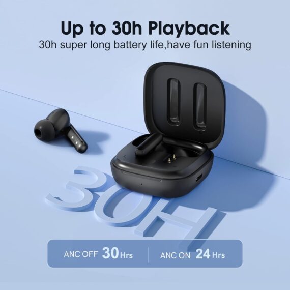 Qcy T13 ANC Fone De Ouvido Sem Fio, Fone Bluetooth 5.3 Com Cancelamento De Ruído Ativo, 30Horas de Reprodução, Preto - Image 9