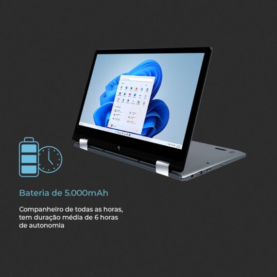 Notebook Positivo Duo 2 em 1 Intel Celeron Windows 11 Home 4GB 128GB, Tela 11,6 "IPS HD, Cinza - C4128B -3 - Image 6
