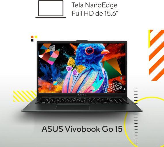 Notebook Asus Vivobook Go 15, AMD Ryzen 5 7520U, 8GB, 512 GB SSD, Keestações, Tela 15,6 "FHD, Black misto - E1504FA -NJ732 - Image 4