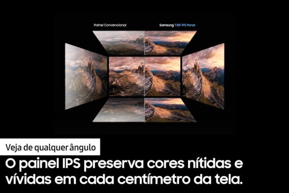 Samsung T350 - Monitor Gamer, 24 ", FHD, 75Hz, HDMI, VGA, FreeSync, Preto - Image 8