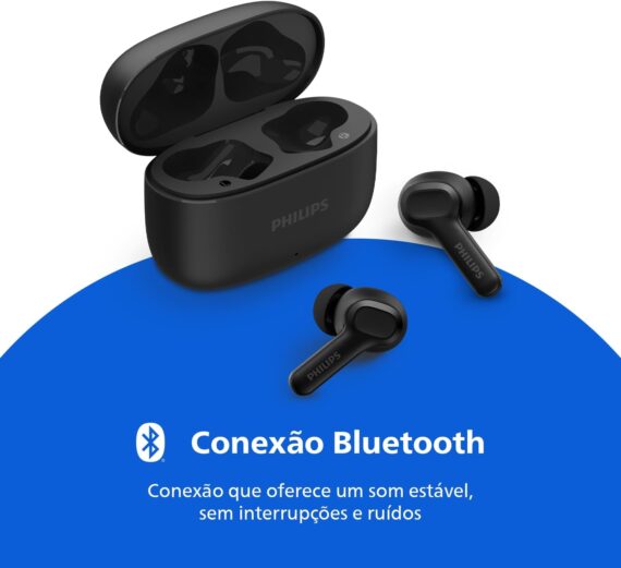 PHILIPS, Fone de Ouvido Sem Fio TWS, TAT1109BK/00, Bluetooth, Com Microfone, Até 24 horas de bateria, Preto - Image 7