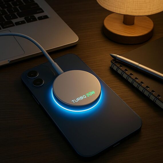 Carregador Magnético Sem Fio 20W USB-C, Base Indução Qi Compatível Smartphones, Carregamento Wireless Portátil - Image 3