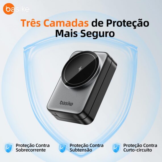 Basike Carregador Sem Fio 3 em 1 Magnético 2025, Estação de Carregamento Portátil com Luz Noturna, Dobrável e Compatível com MagSafe, iPhone 16/15/14/13/12, Apple Watch e AirPod (Branco) - Image 7