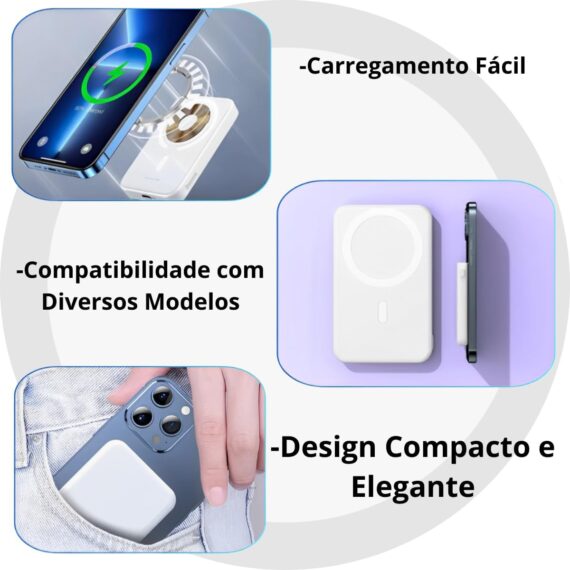 Carregador Power Bank Portatil Indução Para Apple iPhone - Image 4
