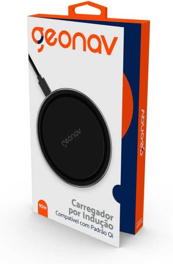 Geonav Carregador por Indução de mesa 10W, vidro, carregamento rápido, compatível com aparelhos Android e iPhones com padrão Qi, QI10WG, Preto - Image 8