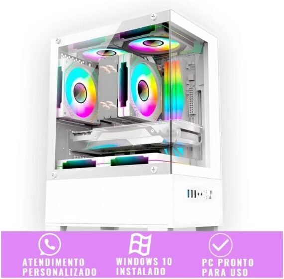 Computador CPU PC Gamer Completo Branco Intel Core i5 Memoria Ram 16GB SSD 240GB Monitor Kit Gamer Rosa - Image 6