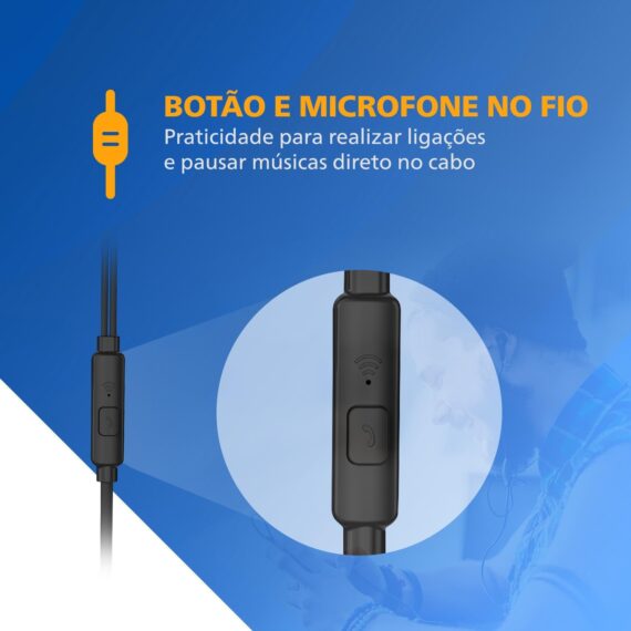 PHILIPS, Fone de Ouvido com Microfone, TAUE101BK/00, Com fio de 1,2 metros, intra-auricular, Preto - Image 5