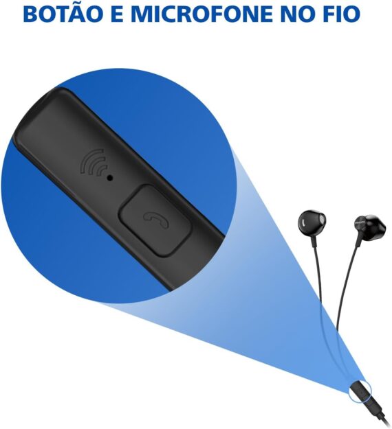 PHILIPS, Fone de Ouvido com Microfone, TAUE101BK/00, Com fio de 1,2 metros, intra-auricular, Preto - Image 6