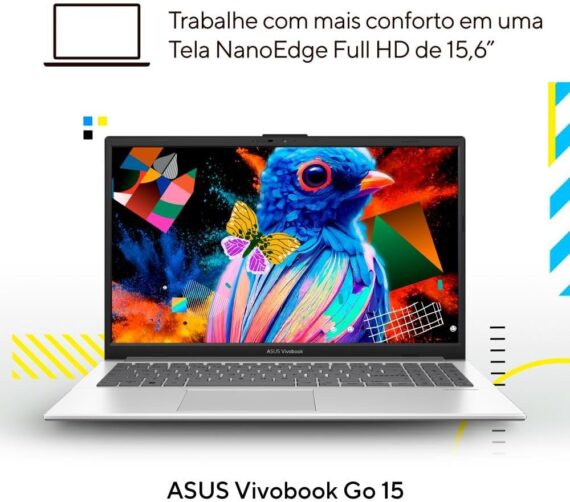 Notebook Asus Vivobook Go 15, Intel Core i3 N305, 8 GB, 256 GB, W11 Home, Tela 15,60 "FHD, Silver Cool - E1504GA -NJ434W - Image 6