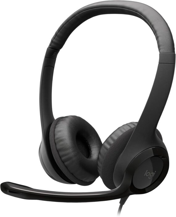 Headset com fio USB Logitech H390 com Almofadas Confortáveis, Controles de Áudio Integrado e Microfone com Redução de Ruído - Preto - Image 3