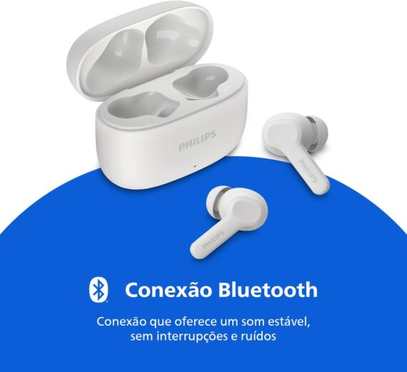 PHILIPS, Fone de Ouvido Sem Fio TWS, TAT1109WT/00, Bluetooth, Com Microfone, Até 24 horas de bateria, Branco - Image 7