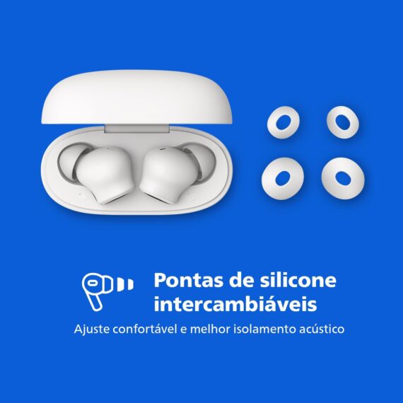 PHILIPS, Fone de Ouvido Sem Fio TWS, TAT1109WT/00, Bluetooth, Com Microfone, Até 24 horas de bateria, Branco - Image 8