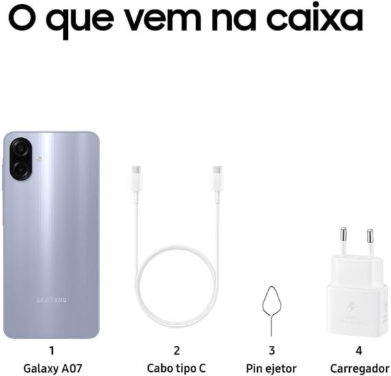 Celular Samsung Galaxy A07 256GB, 8GB, Câm. 50MP, Tela 6.7" - Violeta - Image 8