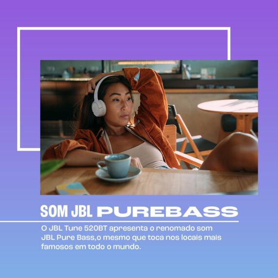JBL, Fone de Ouvido On-ear, Headphone, Tune 520BT, Sem Fio - Branco - Image 3