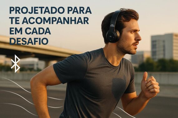 Fone de Ouvido Headphone P47 Sem Fio Bluetooth Wireless Micro Sd 5.0 Dobrável Com Microfone Regulável Para Corrida Academia Escritório Caminhada Linha Premium (Preto) - Image 4