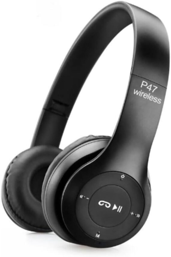 Fone de Ouvido Headphone P47 Sem Fio Bluetooth Wireless Micro Sd 5.0 Dobrável Com Microfone Regulável Para Corrida Academia Escritório Caminhada Linha Premium (Preto) - Image 8