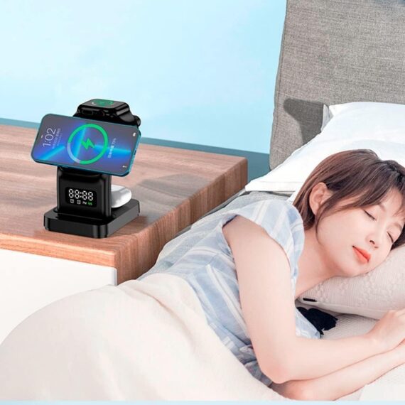 Carregador sem Fio 3 em 1! Compatível com Apple iPhone/iWatch/Pods, iPhone 15 14,13,12,11 (Pro, Pro Max)/XS/XR/XS/X/8 (Plus), iWatch 7/6/SE/5/4/3/2, Pods 3/2/pro5 (Preto) - Image 7
