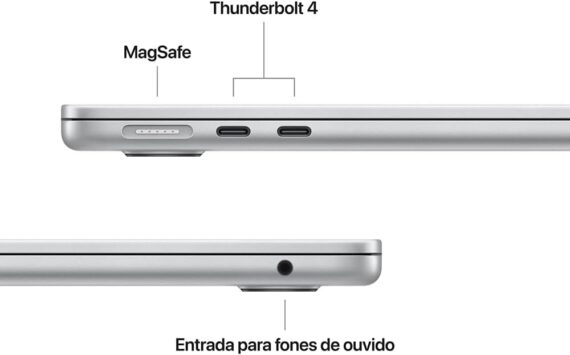 Apple 2025 MacBook Air (de 13 polegadas, Processador M4 da Apple com CPU 10‑core e GPU 8‑core, 16GB Memória unificada, 256 GB) - Prateado - Image 5