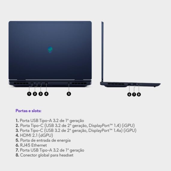 Gamer Alienware Aurora AC16-C5210H-A10-Intel Core 5, NVIDIA RTX 3050, 16 GB RAM, 512 GB SSD, LED Full HD 120Hz, Windows 11 - Image 3