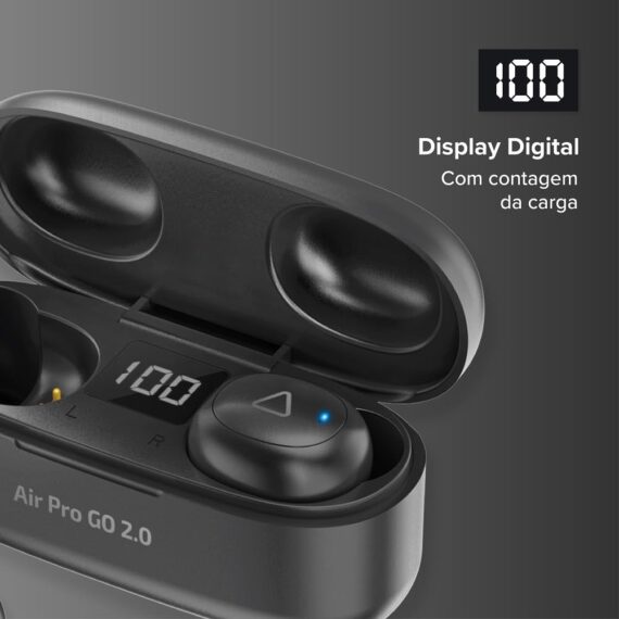 I2GO, Fone de Ouvido Sem Fio, Bluetooth 5.2, TWS, Air Pro GO 2.0, Controle Touch, Estojo de Carregamento, 20 Horas totais de Bateria, Preto, i2GO PRO - Image 4