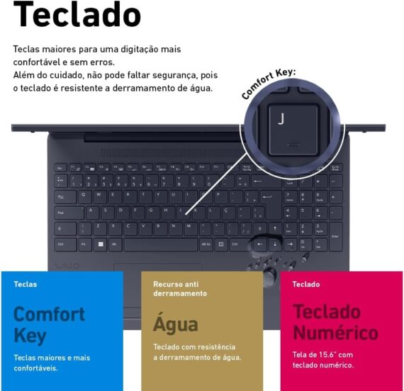 Notebook Vaio Fe15, Intel Core i7 12th, 16GB 512GB SSD, Tela 15,6 '' Full HD AntiRreflexo, Linux - Cinza Grafite, VJFE54F11XB2731H - Image 4
