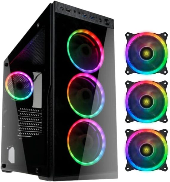 3Green Technology Computador Gamer Completo RGB Intel Core i5 8GB SSD 480GB Kit Gamer com HOEDSET monitor 20 '' Windows 10 Premium Preto - Image 3