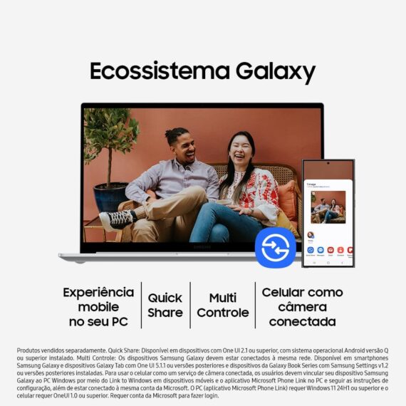 Samsung Galaxy Book4 Intel® Core ™ i7-1355U, Windows 11 Home, 16 GB, 512 GB SSD, Iris XE, LED Full HD de 15,6 '', 1,55kg*. - Image 9