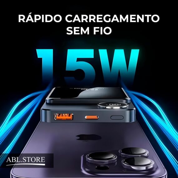 Carregador Portátil (Power Bank) Magnético Ultrafino sem fio por indução Carregamento Rápido de 10000mAH Compatível com Celulares - YD43 - Image 4