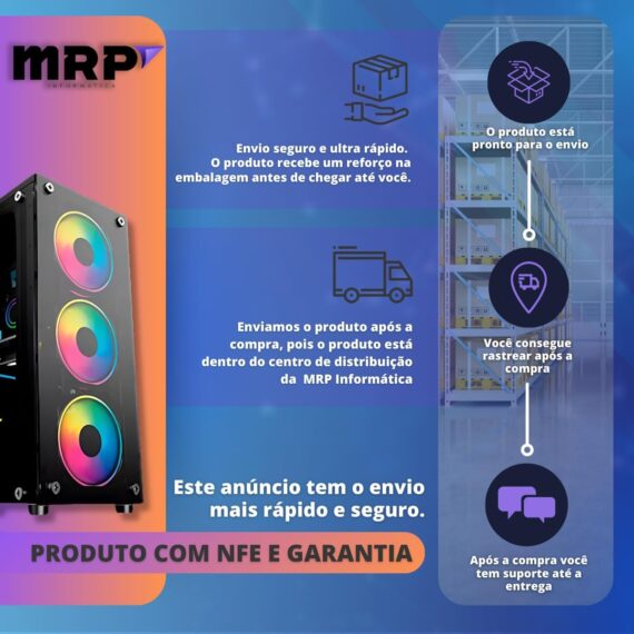 PC Gamer CPU CONCLUMO Intel Core i7 3.4GHz Memoria 16 GB SSD 480GB Fonte 500W Monitor 19 - Image 5