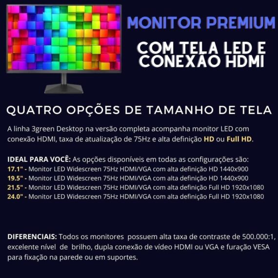 Computador completo 3Green Desktop Intel Core i5 8 GB Monitor 19.5 "HDMI SSD 256 GB Windows 10 3D-083 - Image 4