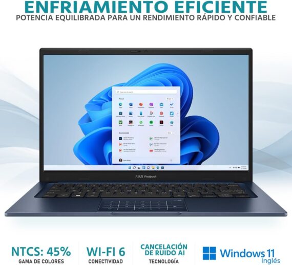 ASUS Laptop fino Vivobook 14 X1404ZA com tela FHD de 14 polegadas, processador Core i5-1334U, 12 GB de RAM, SSD de 256 GB, gráficos Intel Iris Xe, Windows 11 Home, azul - Image 3