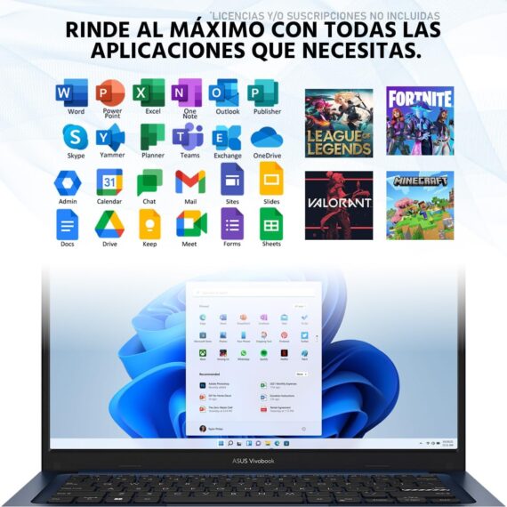 ASUS Laptop fino Vivobook 14 X1404ZA com tela FHD de 14 polegadas, processador Core i5-1334U, 12 GB de RAM, SSD de 256 GB, gráficos Intel Iris Xe, Windows 11 Home, azul - Image 5