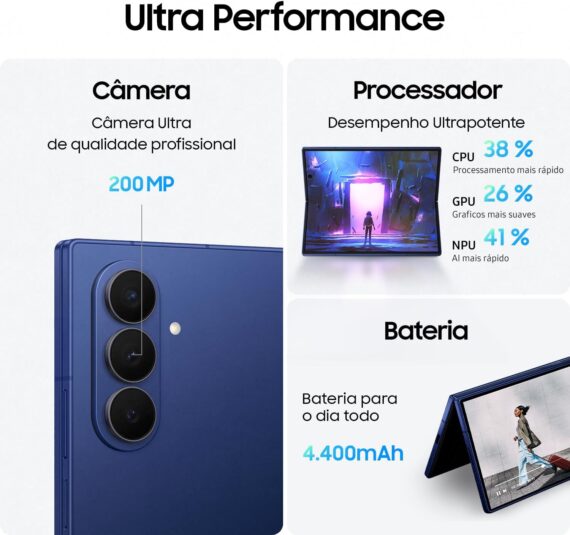 Celular Samsung Galaxy Z Fold7 1TB, 16GB RAM Tela 8.0" - Azul - Image 5
