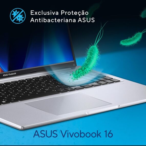 Notebook Asus Vivobook 16, Intel Core i7 1355U, 8 GB, 512 GB SSD venceu 11 casa, prata legal, 16 "Nível IPS - X1605VA -MB741W - Image 5