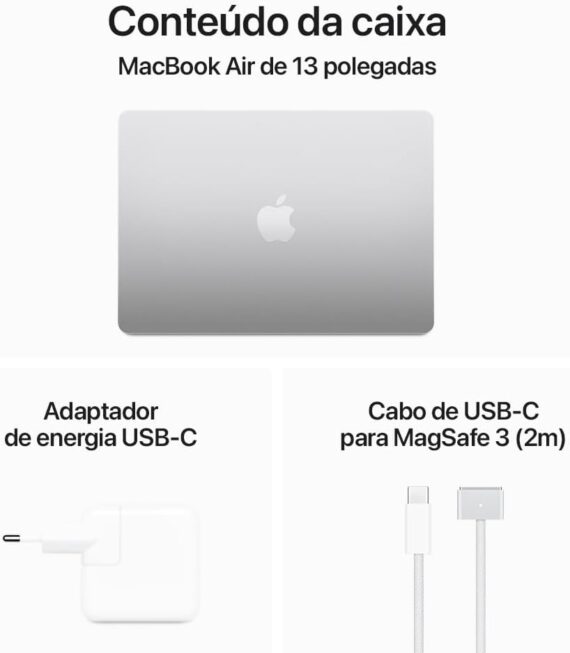 Apple 2024 MacBook Air (de 13 polegadas, Processador M3 da Apple com CPU 8‑core e GPU 8‑core, 16GB Memória unificada, 256 GB) - Prateado - Image 6