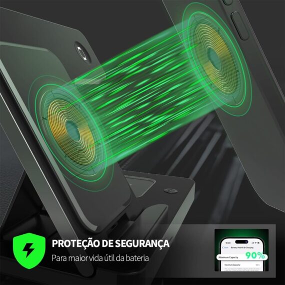 Estação de Carregamento Dobrável 3 em 1 Rápido, Compatível com iPhone 16/15/14/13/12/11, Apple Watch Series 8/7/6/SE, AirPods Pro/3/2, Carregador Sem Fio Portátil para Casa e Viagem, Preto - Image 8