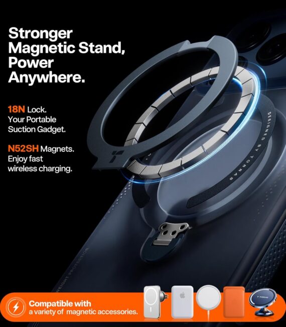 TORRAS Ostand Q3 Air para telefone 17 Pro capa de proteção 16.0 cm B azul - Image 4