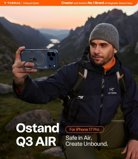 TORRAS Ostand Q3 Air para telefone 17 Pro capa de proteção 16.0 cm B azul - Image 8
