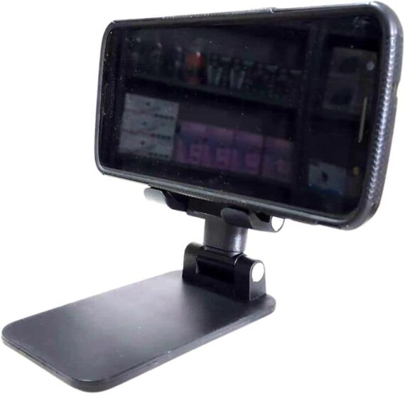 Suporte de Mesa para Celular Ajustável Articulado Tablet Smartphone (Preto) - Image 2