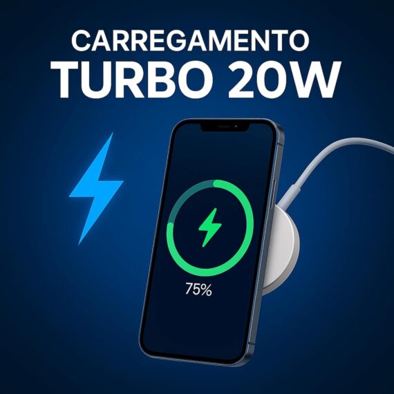 Carregador Magnético Sem Fio 20W USB-C, Base Indução Qi Compatível Smartphones, Carregamento Wireless Portátil - Image 2