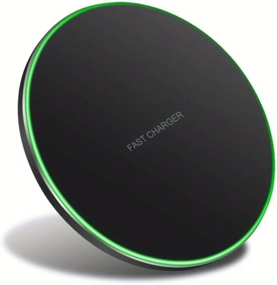 Carregador por Indução, Cabo TIPO-C, Compatível com aparelhos Android e iPhones com padrão Qi, 20W Turbo, Carregamento Sem Fio (Preto) - Image 2