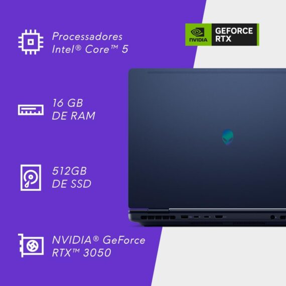 Gamer Alienware Aurora AC16-C5210H-A10-Intel Core 5, NVIDIA RTX 3050, 16 GB RAM, 512 GB SSD, LED Full HD 120Hz, Windows 11 - Image 2