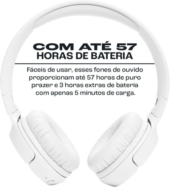 JBL, Fone de Ouvido On-ear, Headphone, Tune 520BT, Sem Fio - Branco - Image 2