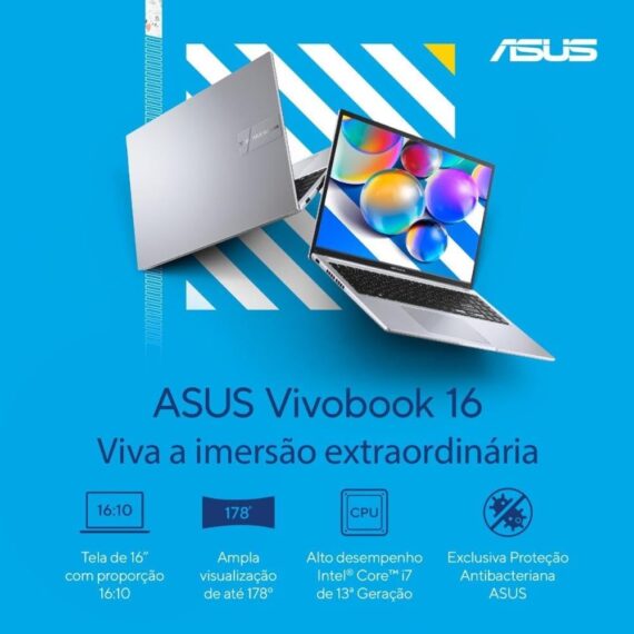 Notebook Asus VivoBook 16 Intel Core i7, 8 GB, 512 GB SSD, Keepros, 16 '' FHD, Legal Silver - X1605VA -MB742 - Image 2